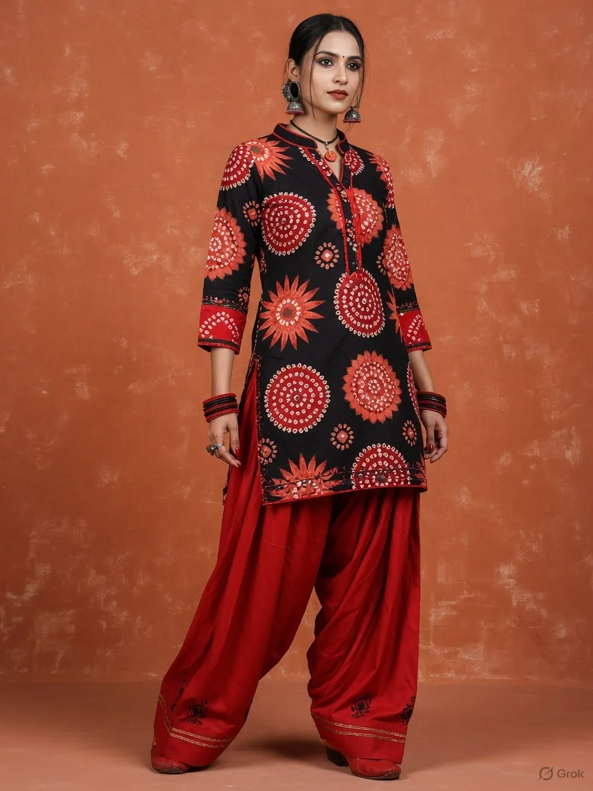 Black Bandhani Farshi Co-ord Set