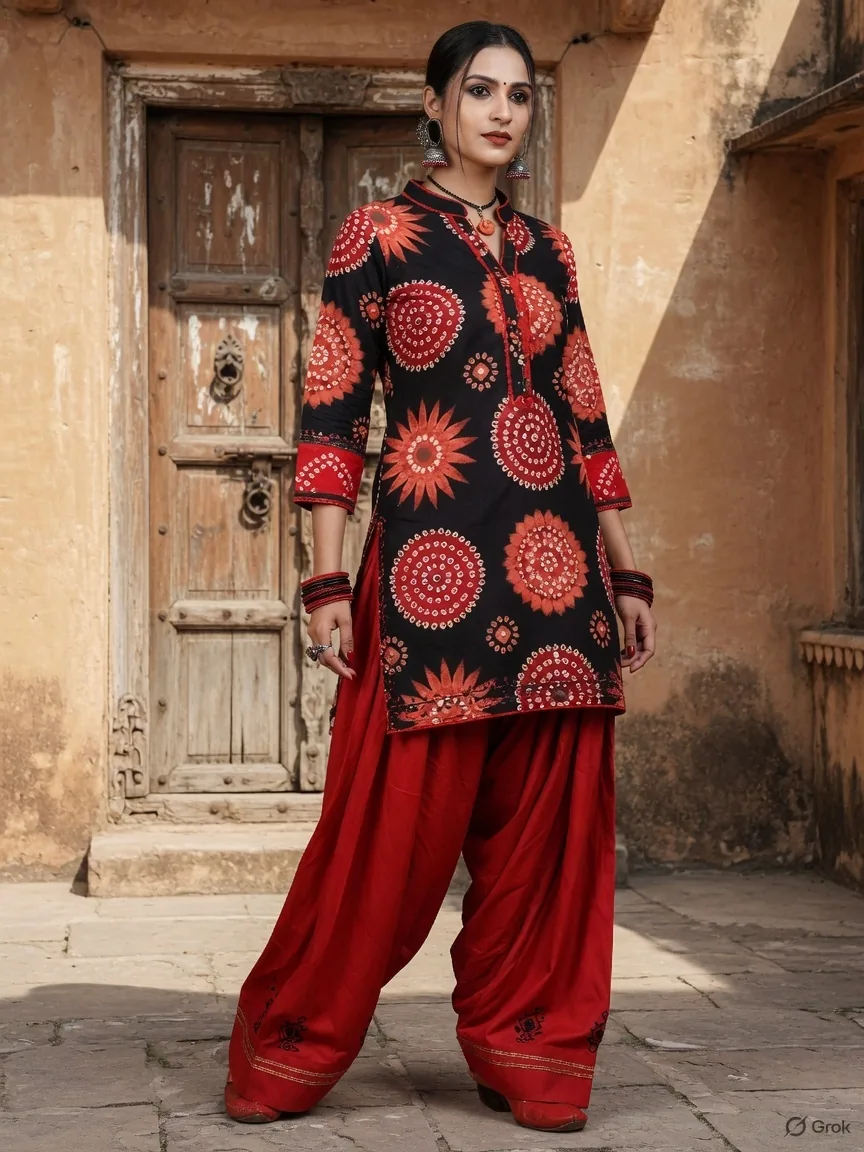 Black Bandhani Farshi Co-ord Set 3