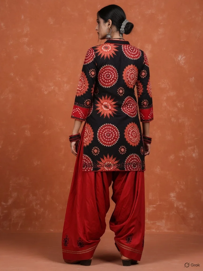 Black Bandhani Farshi Co-ord Set 2