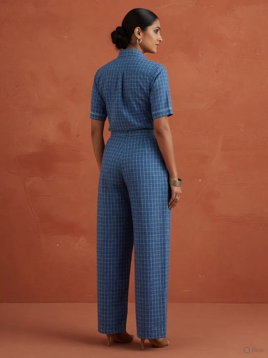 Denim Blue Check Co-ord Set 2