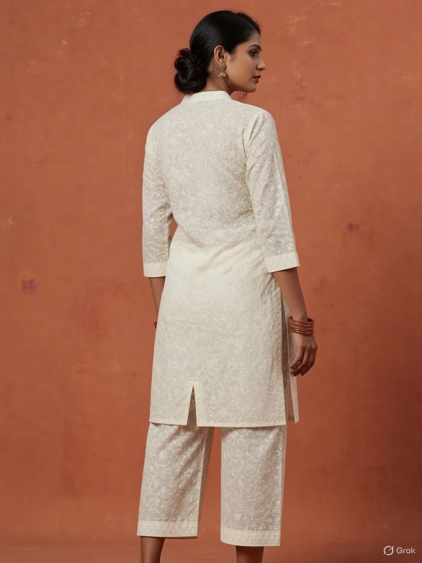 Ivory Mughal Jaal Kurta 2